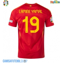Camisa de time de futebol Espanha Lamine Yamal #19 Replicas 1º Equipamento Europeu 2024 Manga Curta